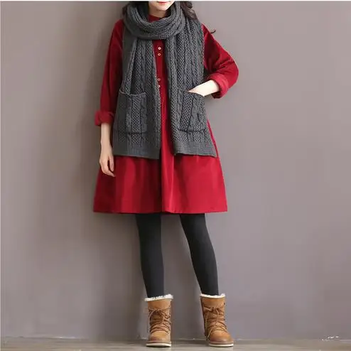 Модное вельветовое женское платье с воротником Питер Пэн трапециевидной формы в