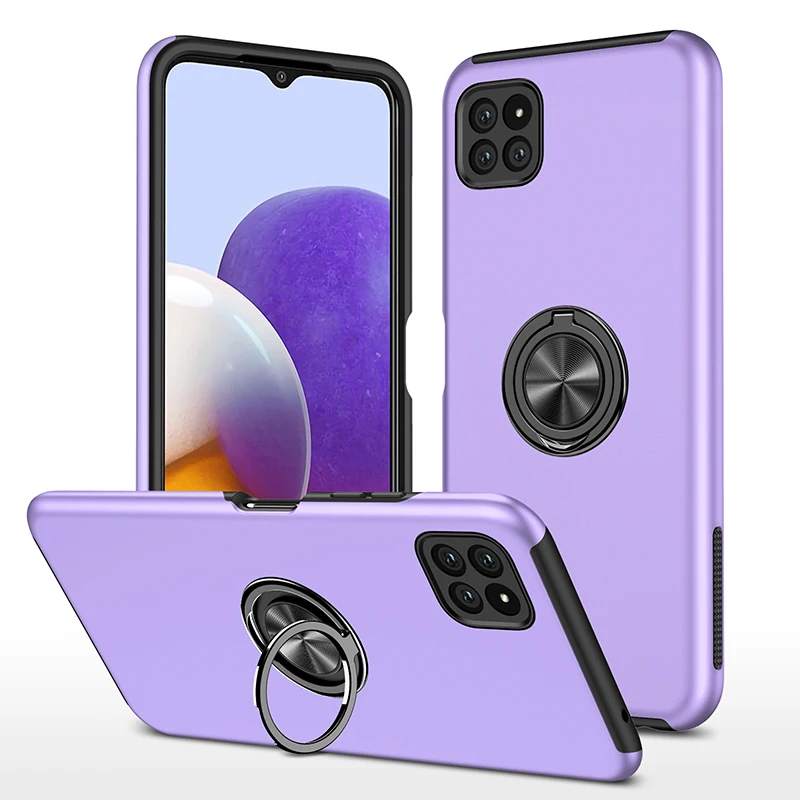 

For Samsung Galaxy A22 A82 5G Armor Shockproof Case Magnetic Metal Ring Stand Holder Soft Silicone Bumper Protective Back Cover