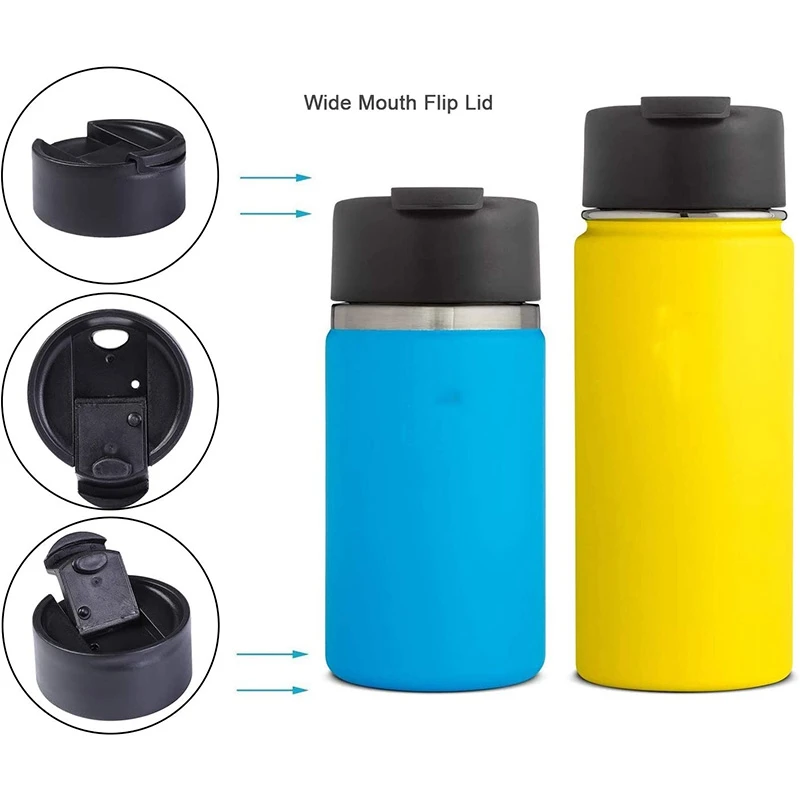 

Wide Mouth Straw Cap, Coffee Flip Cap and Flexible Lid for Hydro Flask Wide Mouth and Most Sports Water Bottles