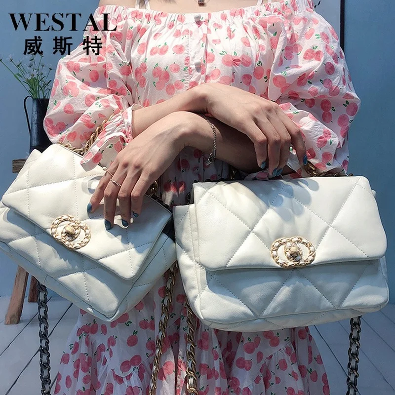

Новая женская сумка WESTAL из мягкой овечьей кожи, модная кожаная сумка через плечо, сумка-мессенджер