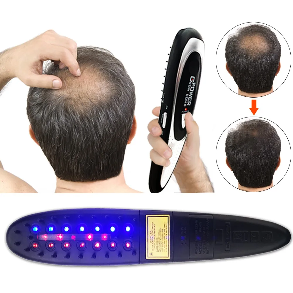 Электрический Лазер роста волос Расческа Щетка для растут Лазерная терапия