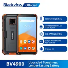 Blackview BV4900 Rugged Smartphone Android 10 Waterproof Phone 3GB+32GB IP68 Mobile Phone 5580mAh 5.7 inch NFC Cellphone