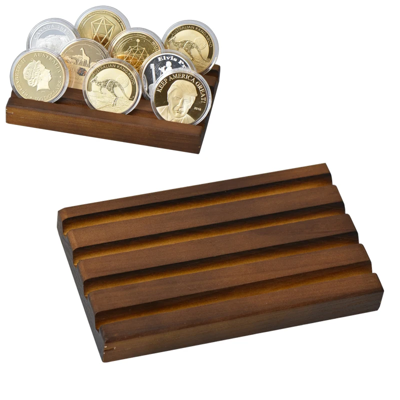7 видов стилей качество коллекционный держатель для монет дисплей Вызов Медаль альбом чехол для монет коллектор деревянные полки для хранения подарок для мужчин