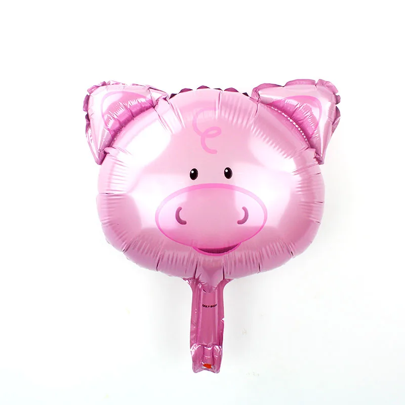 mini pig head Большие Животные лисы фольги джунгли вечерние шары Сова день рождения лес вечерние украшения Дети Ежик медведь globos - Цвет: mini pig head