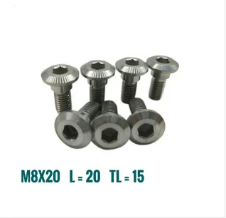 Титановые болты 5 шт./лот M8 x 20 Шестигранная головка для болтов ротора дискового