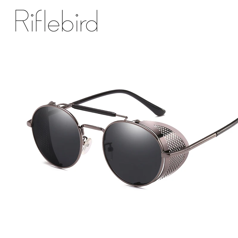 Винтажные круглые солнцезащитные очки в стиле панк для мужчин и женщин стимпанк