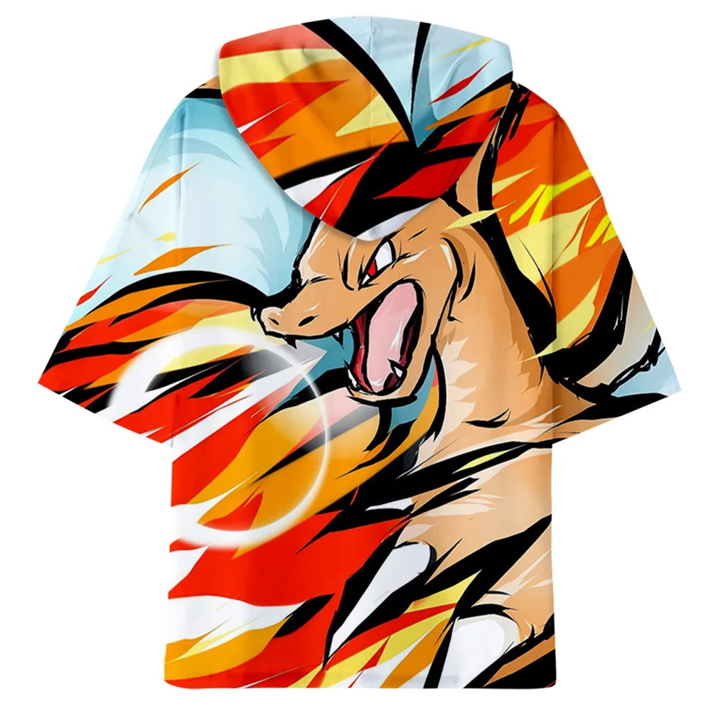 

Pokemon Men Clothing Hoodies Oversized T-shirt Pikachu Men T-shirt 3D Anime T-shirt Hoodie Adult Summer Short Sleeve Men T-shirt