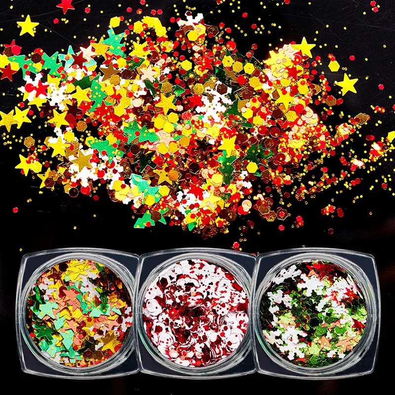 Рождественские снежинки FOUR LILY Mix Рождественская елка Звездные огни блестки