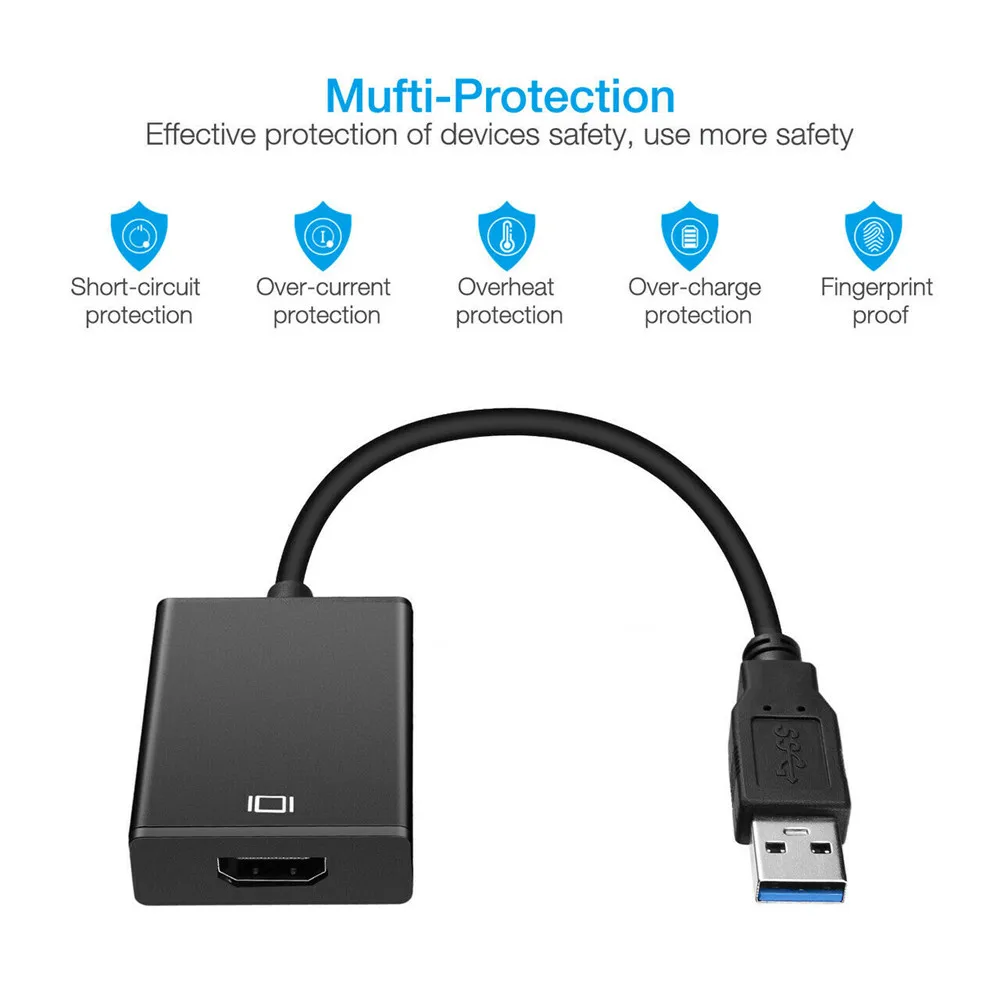 USB в HDMI адаптер HD аудио видео кабель конвертер 3 0 для нескольких мониторов 1080P