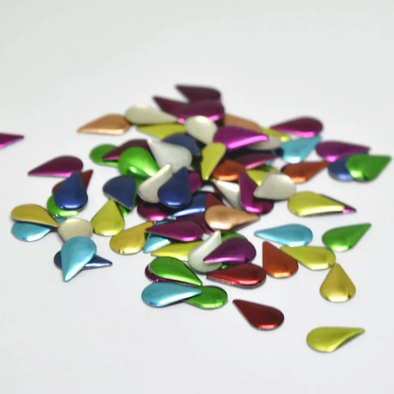 Металлические бусины в форме капли серебристые/золотистые/разноцветные|Стразы| |