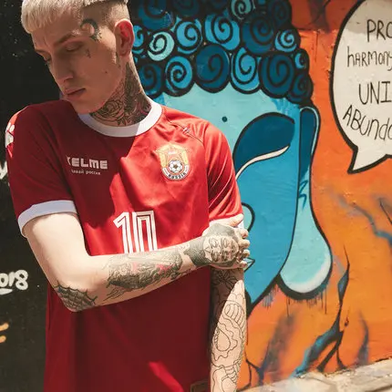 Red(no number) KELME Франция Home Away Футбол Культурный рубашка 3781001 - Цвет: Red(no number)