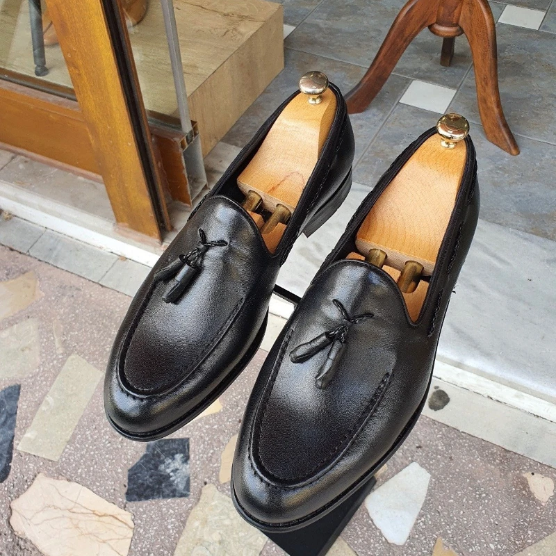 

Fashion Men Moccasin Loafers Shoes PU Leather Round Toe Мужская повседневная обувь Classic Chaussures Pour Hommes Slip on 3KC764