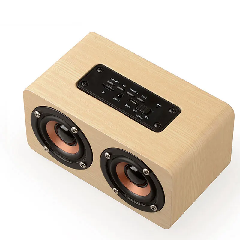 Беспроводной динамик портативный уличный деревянный сабвуфер с поддержкой