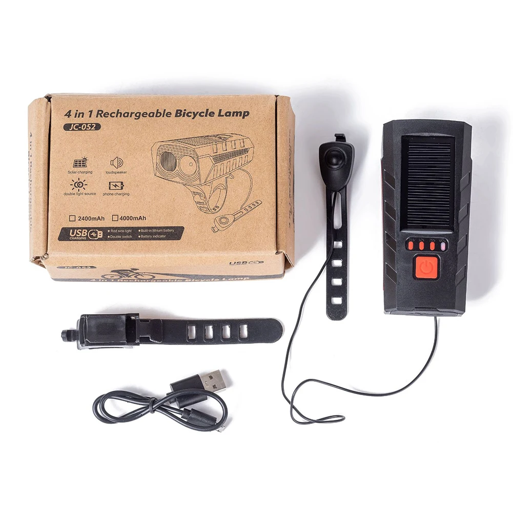 Велосипедная фара с зарядкой от USB передняя для горного и дорожного велосипеда