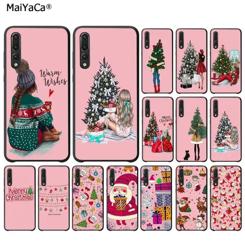 Чехол для телефона huawei p10 lite p20 P40 pro p30 psmart 2019 новый год Рождество Санта Клаус снег
