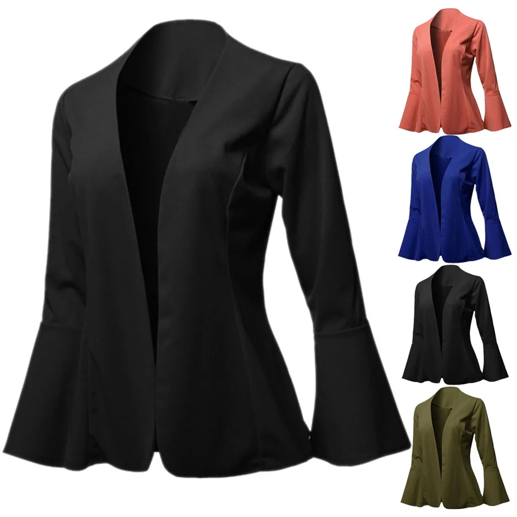 2020 женский короткий кардиган с открытой передней частью пиджак офисное пальто