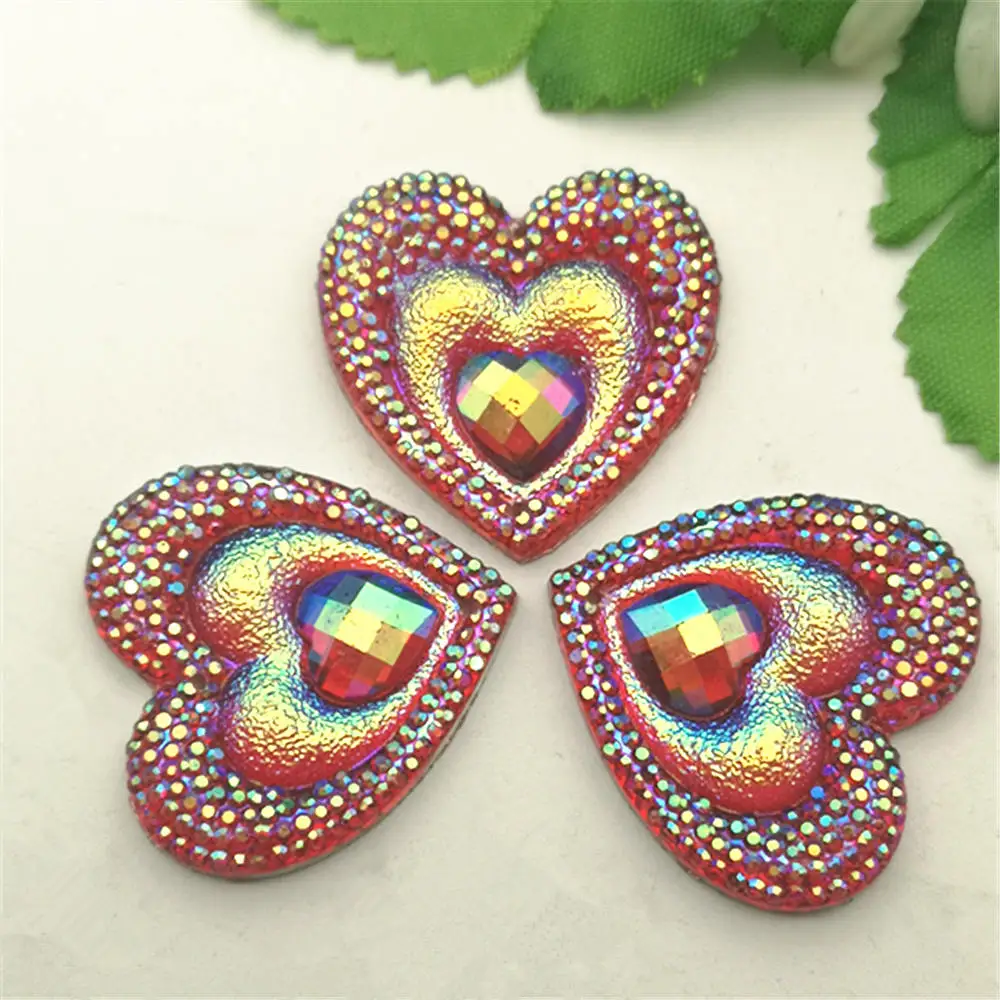 10 шт. пуговицы в форме сердца 30 мм|Стразы| |
