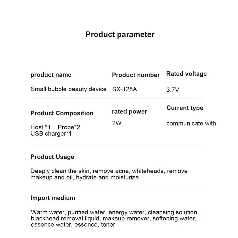 

Electric Small Bubble Blackhead Remover USB Rechargeable Water Cycle Pore Acne Pimple Removal Vacuum Suction Cleaner Tool