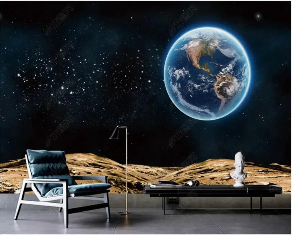

3d photo wallpaper custom mural Space starry earth landscape home decor Living room decoration wallpaper for walls in rolls