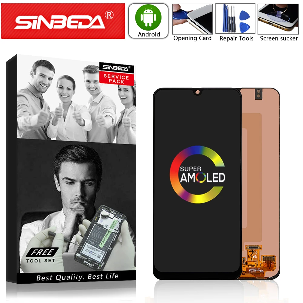 Супер AMOLED 6," для samsung Galaxy A50 A505 A505F ЖК-дисплей сенсорный экран дигитайзер с рамкой для samsung A50 дисплей A505FN