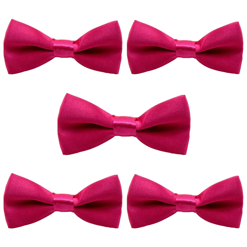 Hot Pink-5 PCS 5 шт., Детские однотонные вечерние галстуки-бабочки для маленьких мальчиков, регулируемый галстук-бабочка YYTIE1005 - Цвет: Hot Pink-5 PCS