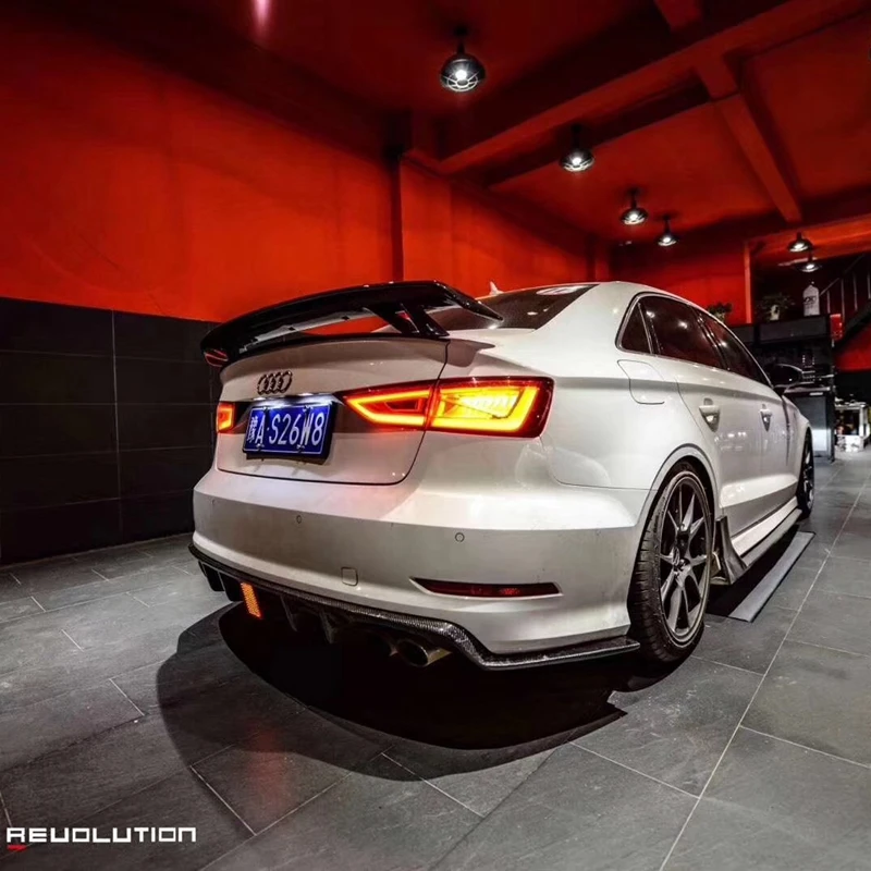 

Use For Audi A3 2014-2019 Spoiler Rear Trunk Wing Car Body Kit Accessories Real Carbon Fiber Gloss Black