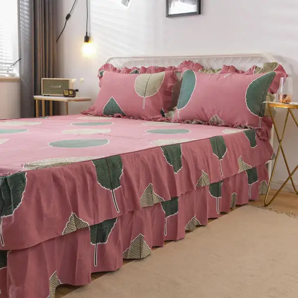 1 шт. Комплект постельного белья из 100% хлопка простыня юбка для кровати King Queen