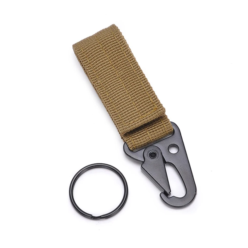 

Outdoor Tactical Nylon Webbing Buckle Carabiners Keychain Multi-functional Mountaineering Olecranon Hook MOLLE Key Belt