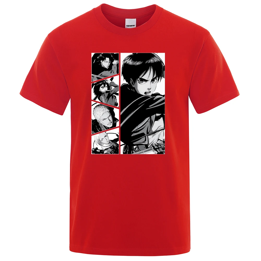 

Футболка мужская Мягкая с коротким рукавом, повседневная тенниска с принтом аниме «атака на Титанов», брендовая майка оверсайз в ретро стил...