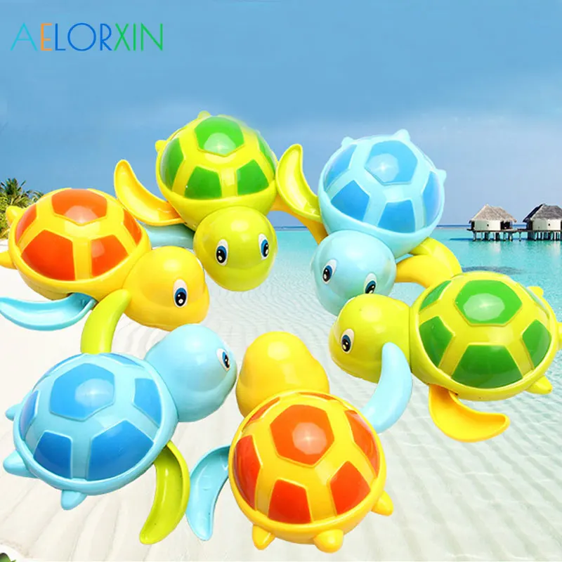 

Cartoon Animal Tortoise Baby Bath Toy Infant Swim Turtle Chain Clockwork Classic Toys