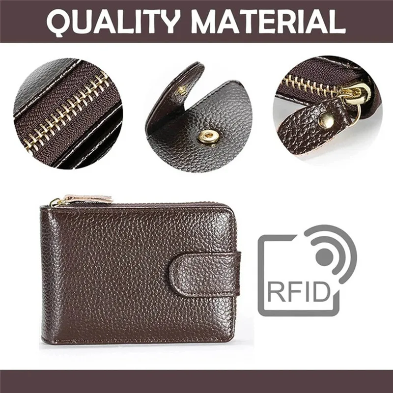 Натуральная кожа RFID блокирующий кошелек из воловьей кожи кредитный держатель