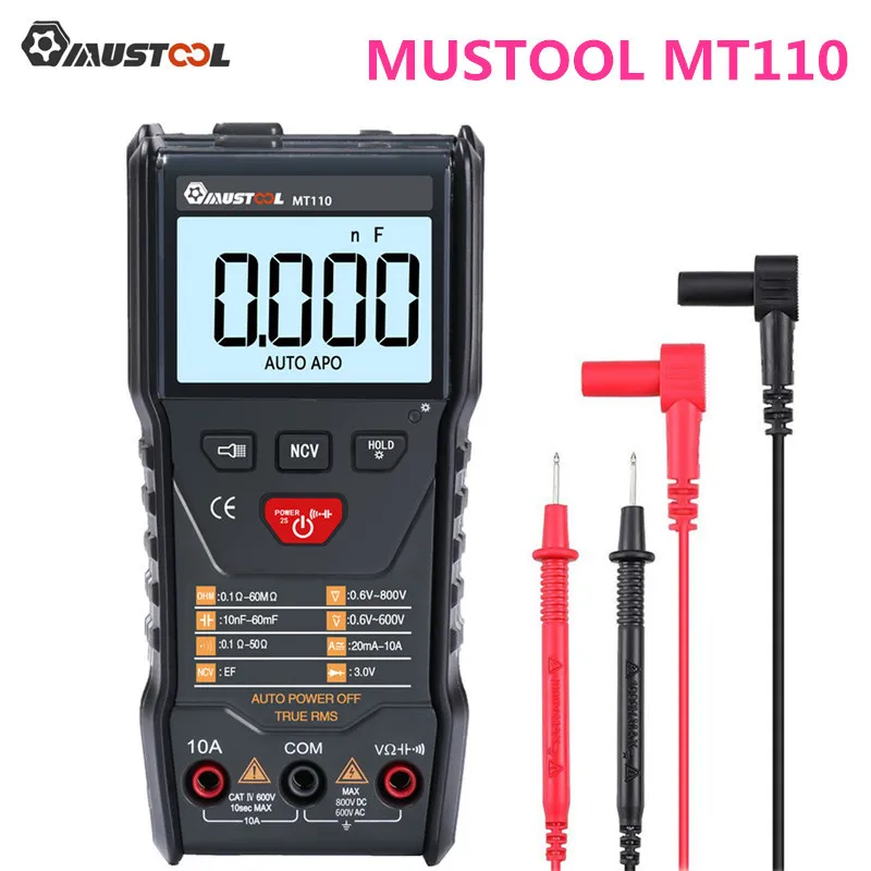 MT110 MUSTOOL MT8205 MT8206 MDS8207 MT108T MT110 2 в 1 цифровой Интеллектуальный Ручной осциллограф мультиметр AC/DC сопротивление - Цвет: MT110