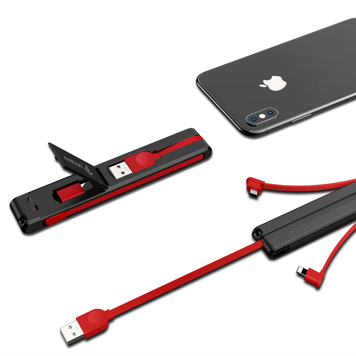 

PADCOVER USB Charging Cable Mini Foldable 3 in 1 for iPhone Xiaomi Huawei Micro Andriod Type C