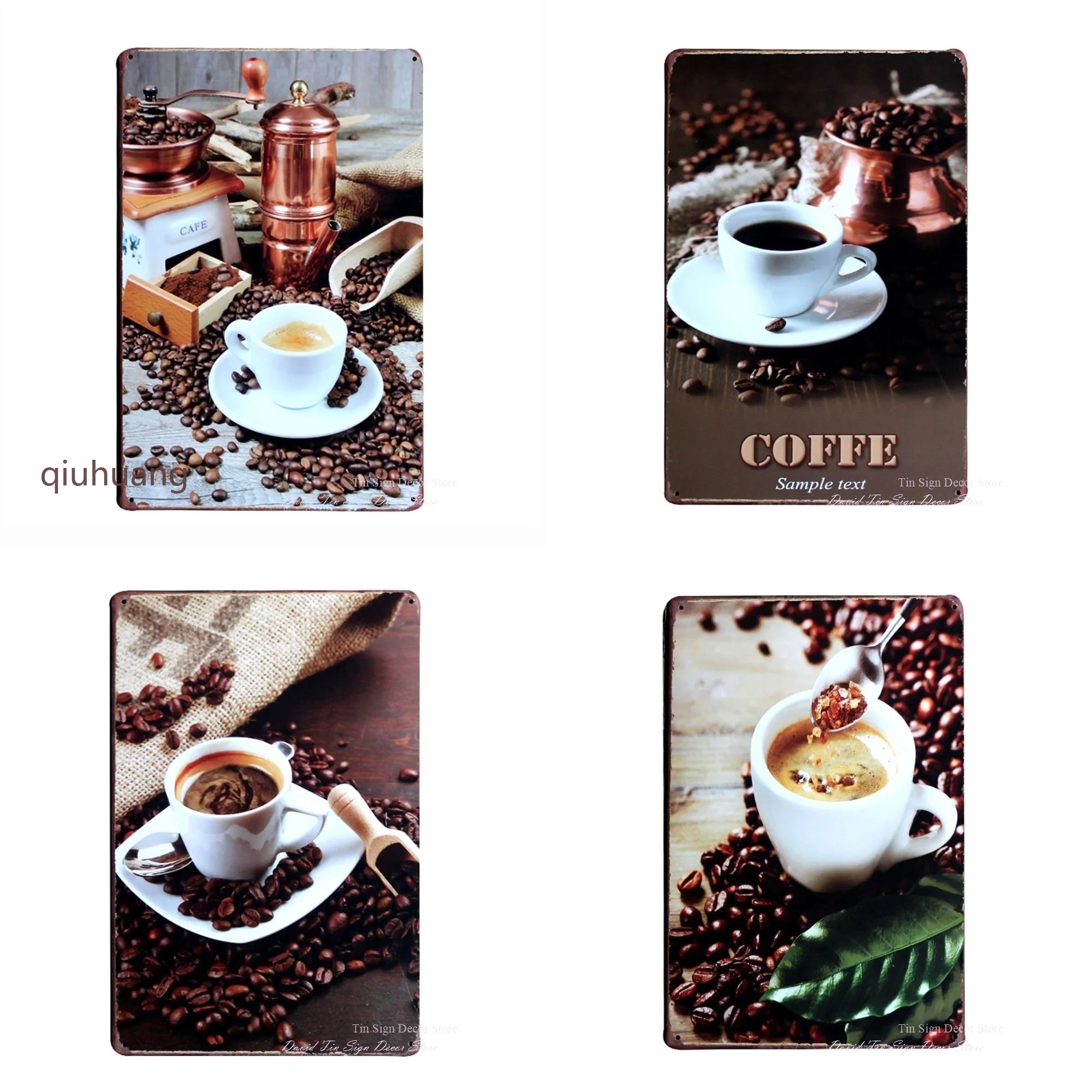 

Shabby Wall Metal Tin Signs COFFEE Sample Text VINTAGE Bar pub home Iron Painting Wall Stickers Metal Board ART Plaque Retro