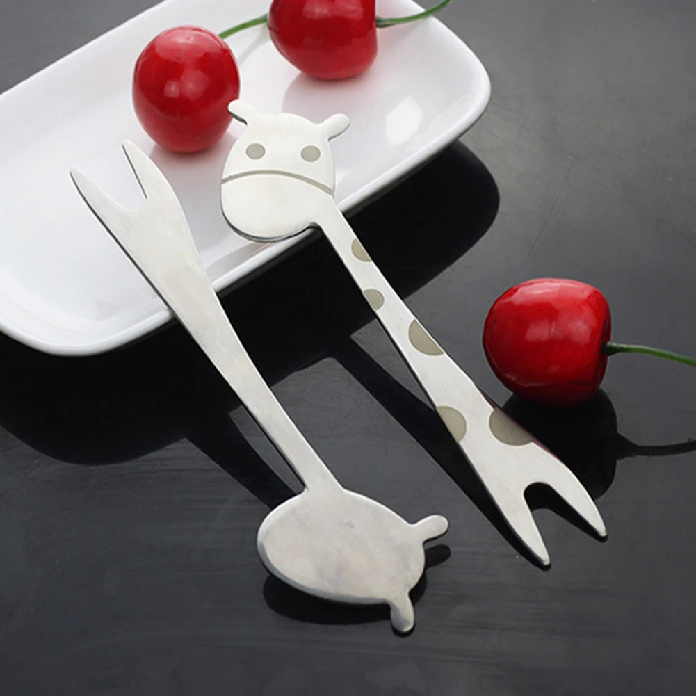 1 шт. с дизайном &quotЖираф&quot Нержавеющая сталь торт десерт снэк вилка для