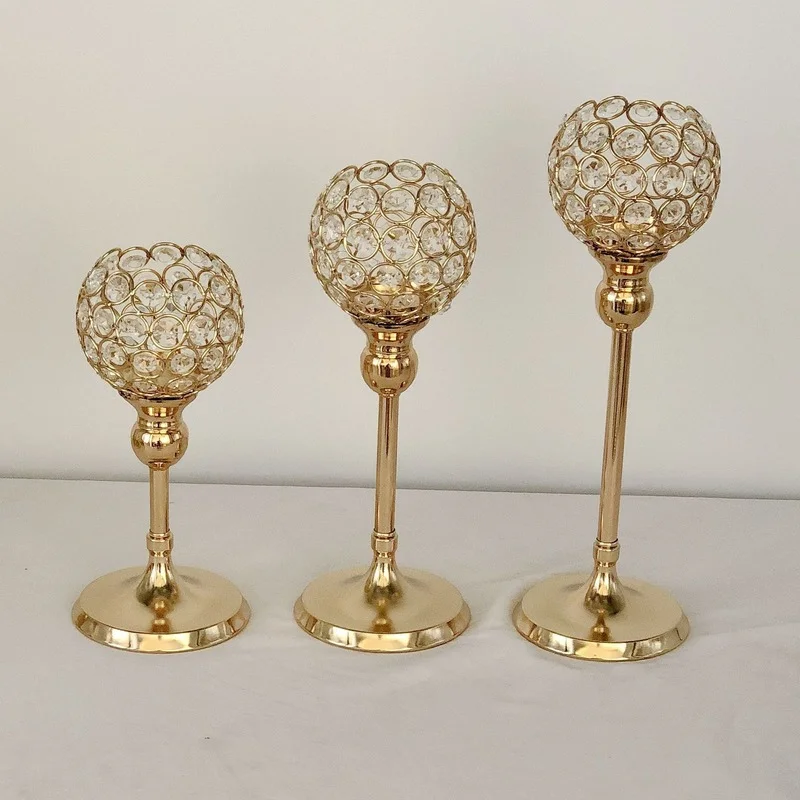 

Glass Gold Luxury Candle Holder Nordic Large Candlestick Hanukkah Candle Holders Crystal Decoration Bougeoir Home Decoration