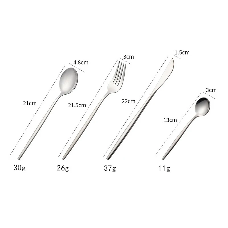 

24Pcs Stainless Steel Dinnerware Set Black Gold colorful Spoon Fork Knife Set Western Cutleri Silverware tableware Set Supplies