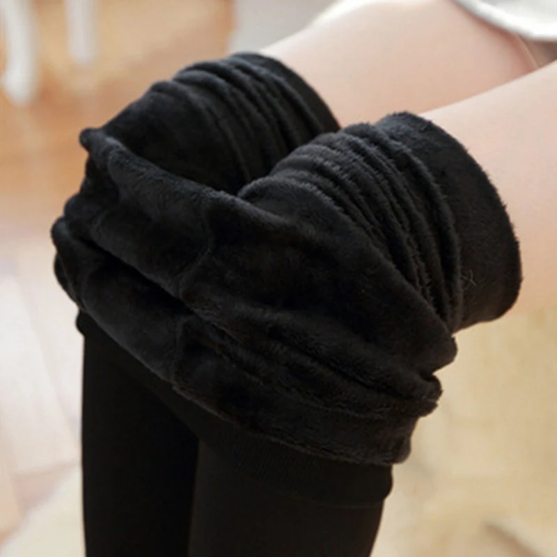 

Warm Women's Plus Velvet Winter Leggings Ankle-Length Keep Warm Solid Pants High Waist Women Stretchy Skinny Leggings Pants