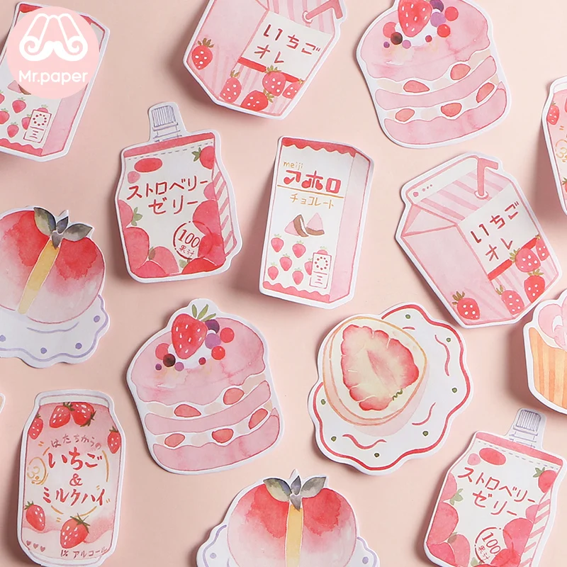 

30 Pcs/lot 8 Designs Pink Sweet Snack Memo Pad Sticky Notes Notepad Diary Creative Hand Account Stationery Self-Stick Memo Pads