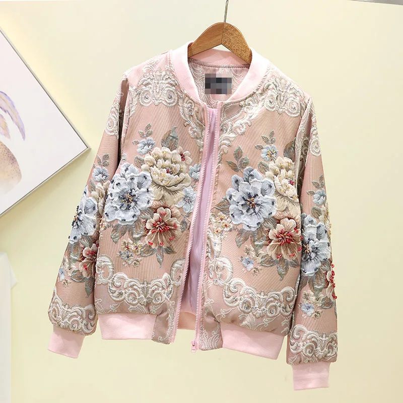 Autumn Winter Hot Sale Fashion Runway Designer Outwear Women Elegant Floral Embroidery Hollow Out Luxury Coat Short Jacket