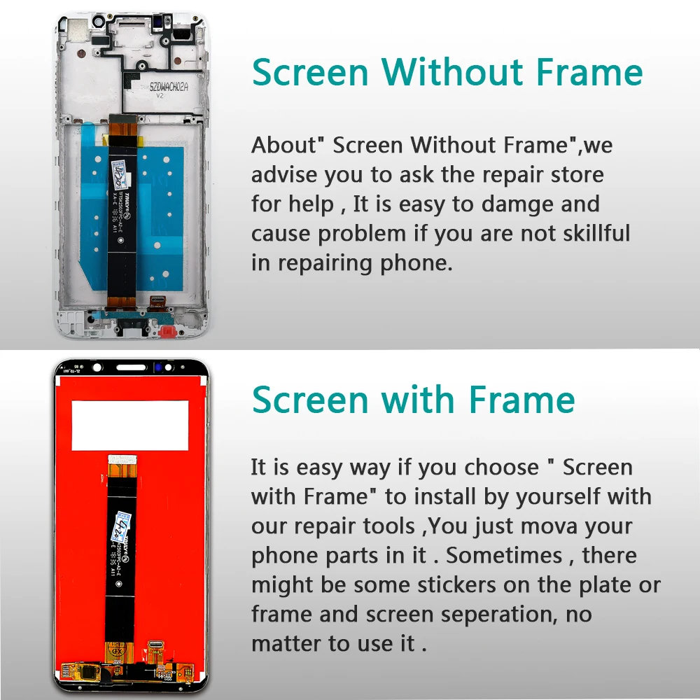 ЖК дисплей для Huawei Honor 7S / 7A DUA AL00 1440*720 сенсорный экран с дигитайзером в сборе рамка