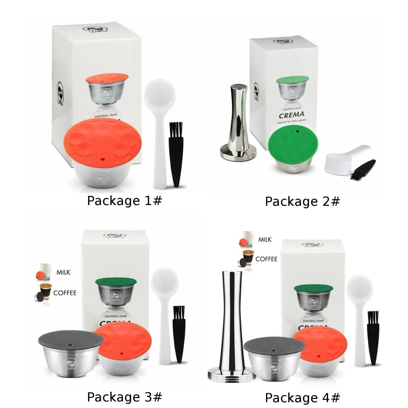

Home Coffee Capsule Kit Kitchen Spoon Brush Set Stainless Steel Reusable