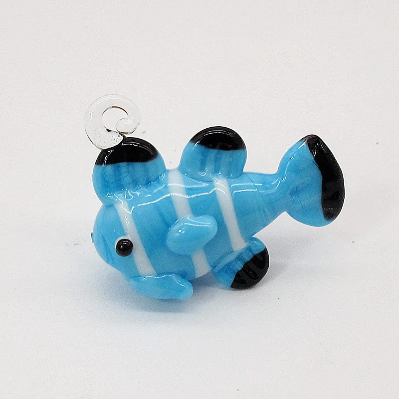 

Custom Aquarium decor accessories Handmade glass figurine ornament japan style murano art Clown fish mini Cartoon animal pendant