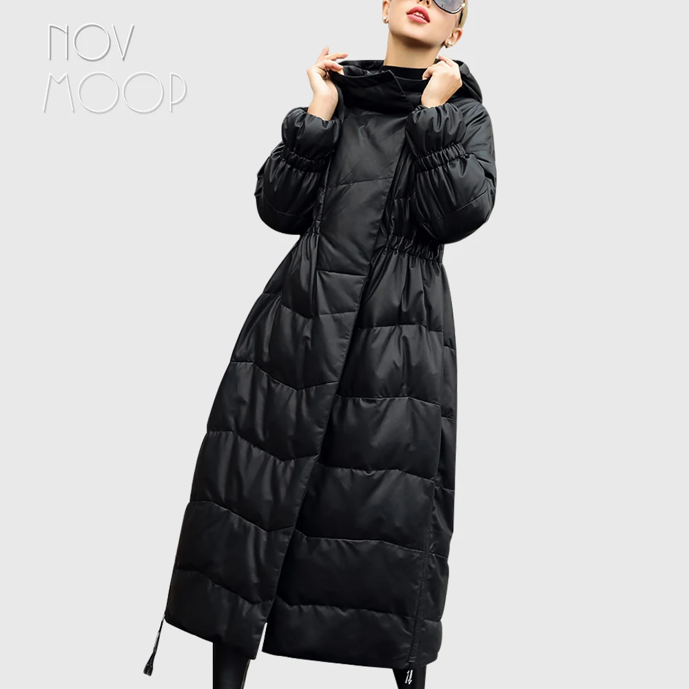 Европейский модный тонкий стильный женский зимний черный пуховик из овечьей