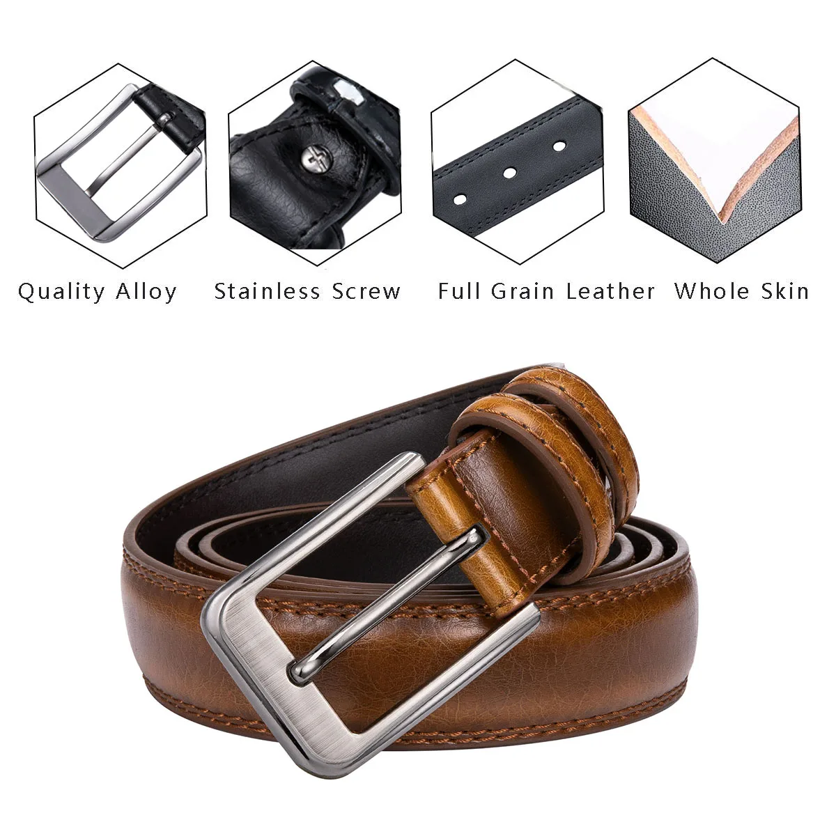 Женский ремень из натуральной воловьей кожи с пряжкой язычком | Аксессуары для