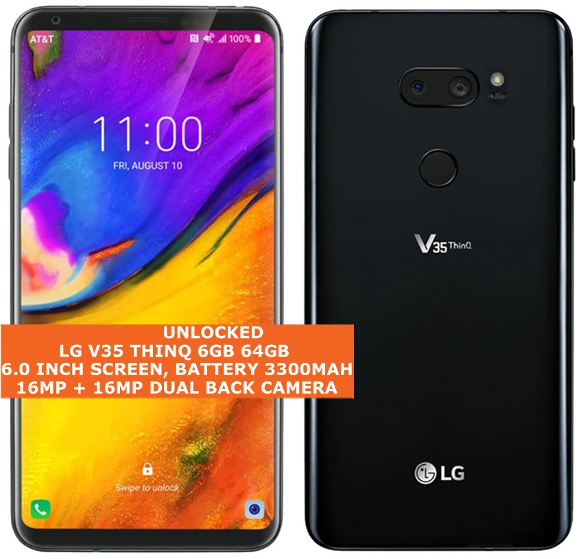 lg v35 thinq v350n v350awm unlocked mobile phone 6 0 6gb ram 64gb rom 16mp octa core fingerprint 4g lte android smartphone free global shipping