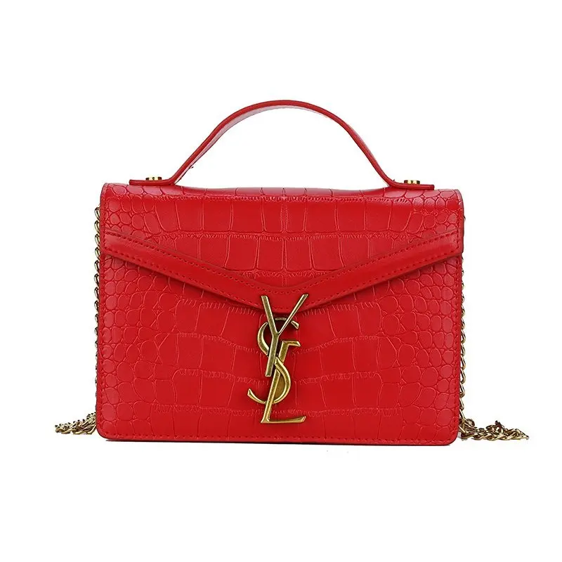 

Retro Crocodile Pattern Handbag Women 2021 Famous Brand Designer Letter Small Chain Lady Bag Purse PU Shoulder Crossbody Bag Sac