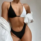 Купальники Для женщин пикантные Strapiess однотонный раздельный купальник бикини с рисунком пляжный костюм Baadores Mujer 2021 Купальники