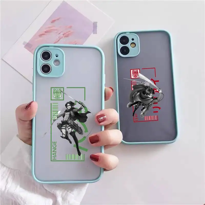 

Прозрачный чехол для телефона с аниме «атака на Титанов», матовый ударопрочный чехол для iPhone 13, 12, Mini, 11 Pro, XS, Max, XR, X, 7, 8 Plus, SE2020