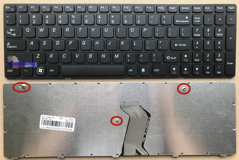 Ноутбук с английской клавиатурой США для G580 Z580A G585 Z585 G590 Z580|Клавиатуры замены| |